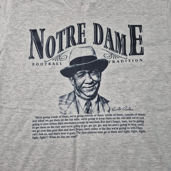 Vintage Notre Dame Shirt Mens‎ Large Gray NCAA Single Stitch JanSport 90s Tee - Picture 2 of 8